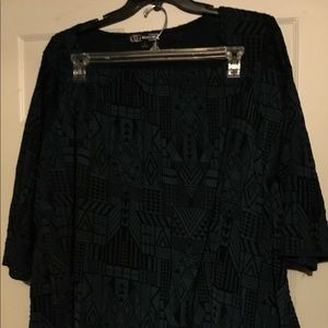 2 piece green and black skirt set